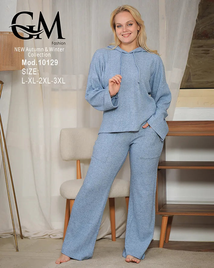 بيجامة شتوي حريمي بكابيشون – موديل 10129 | GM Fashion