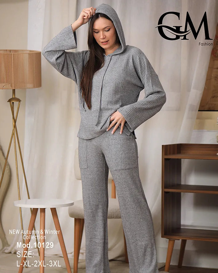 بيجامة شتوي حريمي بكابيشون – موديل 10129 | GM Fashion