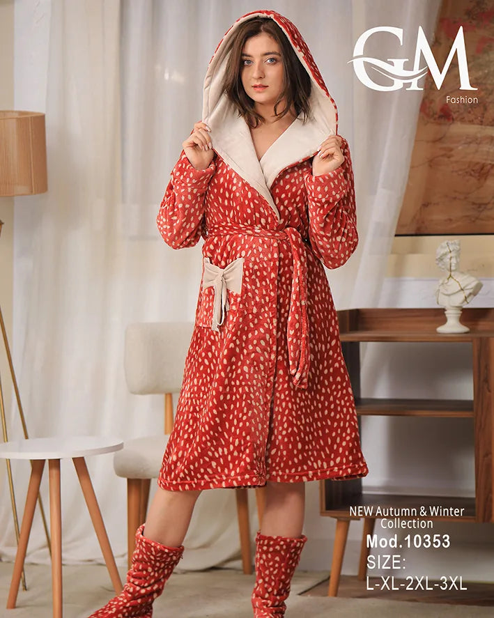 روب شتوي نسائي GM Fashion | موديل 10353 بطبعة مميزة