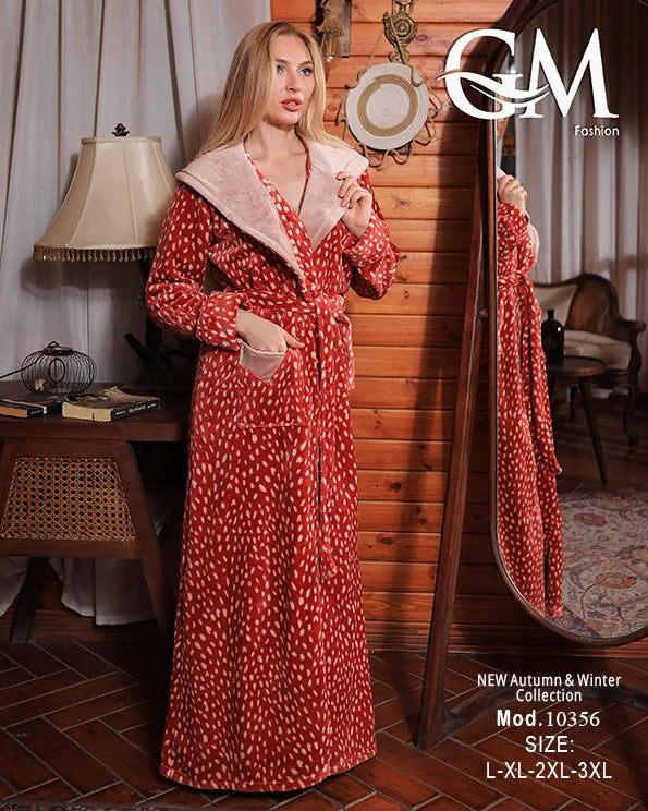 طقم روب قطيفة شتوي ناعم للسيدات – موديل 10356 | GM Fashion