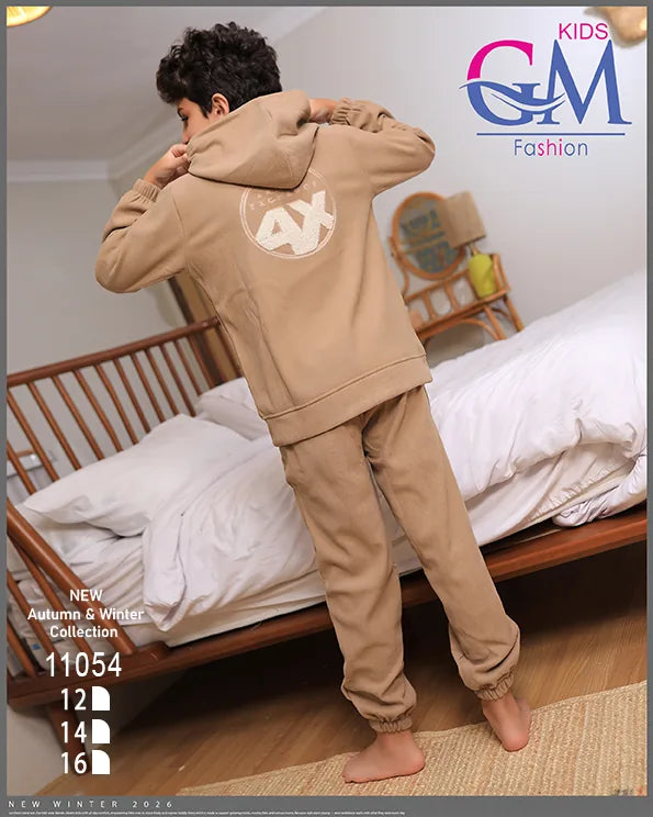 ترنج أولادي مبطن بالقطيفة GM Kids موديل 11054 | طقم شتوي ثقيل للبرد