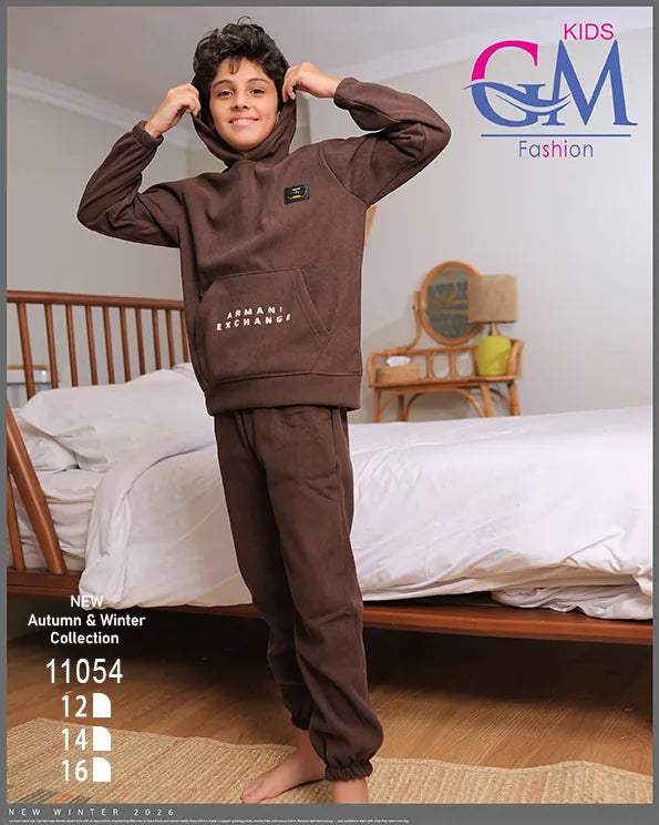 ترنج أولادي مبطن بالقطيفة GM Kids موديل 11054 | طقم شتوي ثقيل للبرد