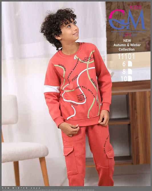 11101 – ترنج أولادي شتوي برسومات عصرية – GM Kids – مقاسات 6 حتى 10 سنوات