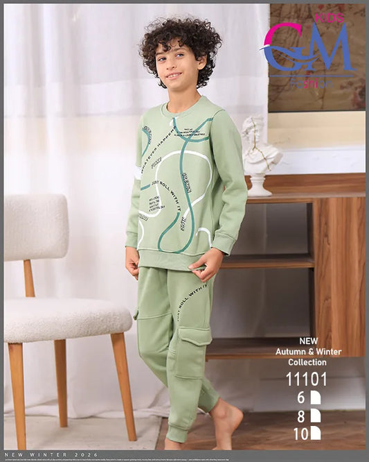 11101 – ترنج أولادي شتوي برسومات عصرية – GM Kids – مقاسات 6 حتى 10 سنوات