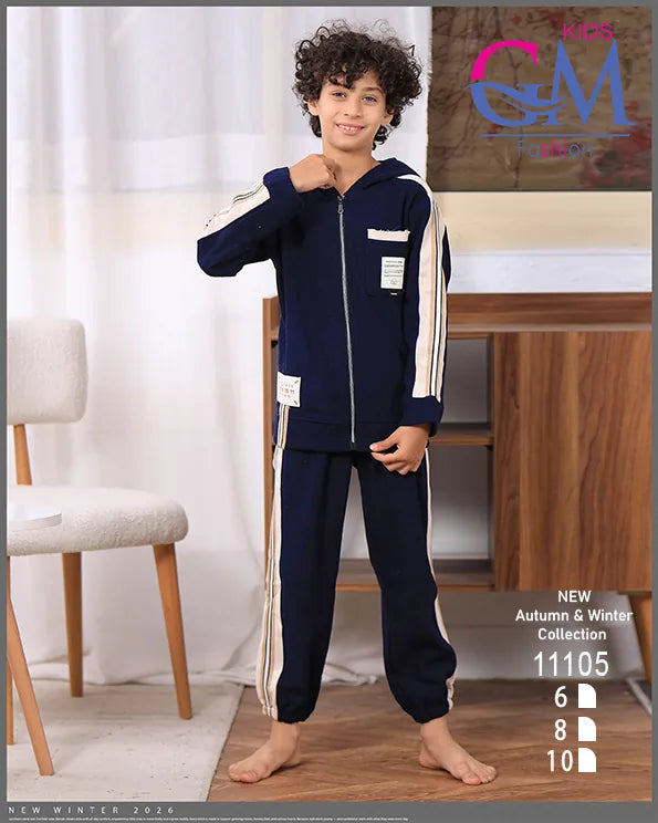 ترنج أولادي شتوي بغطاء رأس – موديل 11105 – GM Kids