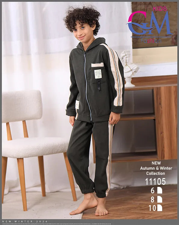 ترنج أولادي شتوي بغطاء رأس – موديل 11105 – GM Kids
