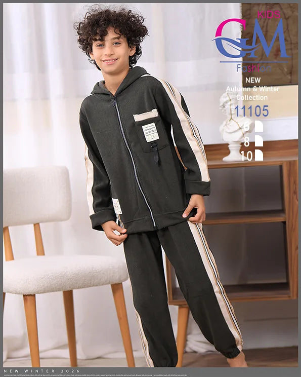 ترنج أولادي شتوي بغطاء رأس – موديل 11105 – GM Kids