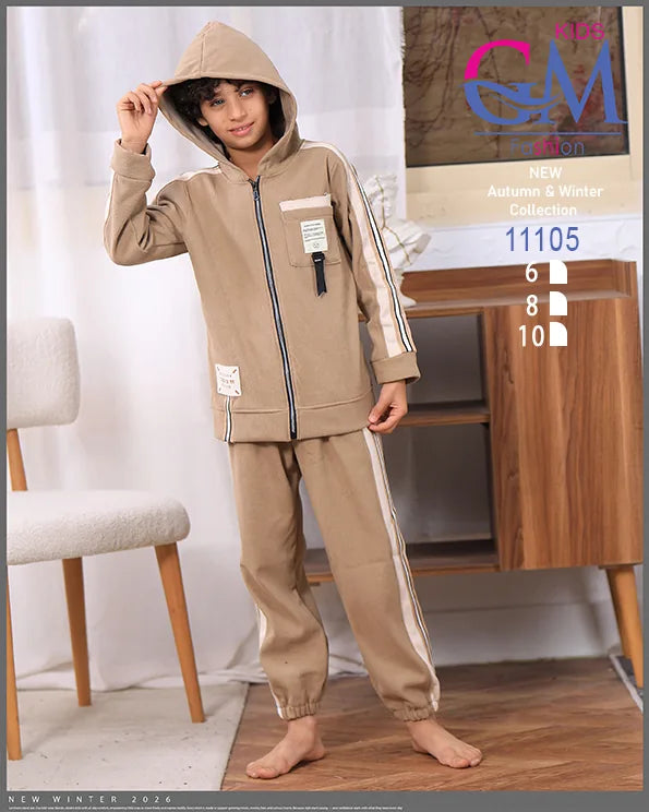 ترنج أولادي شتوي بغطاء رأس – موديل 11105 – GM Kids