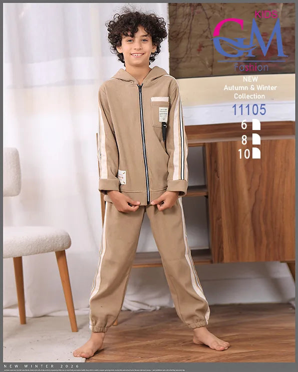 ترنج أولادي شتوي بغطاء رأس – موديل 11105 – GM Kids