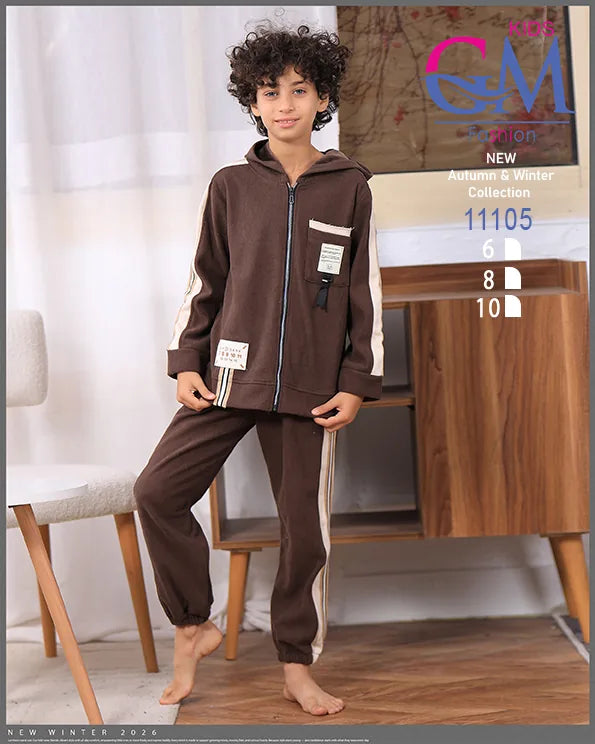 ترنج أولادي شتوي بغطاء رأس – موديل 11105 – GM Kids
