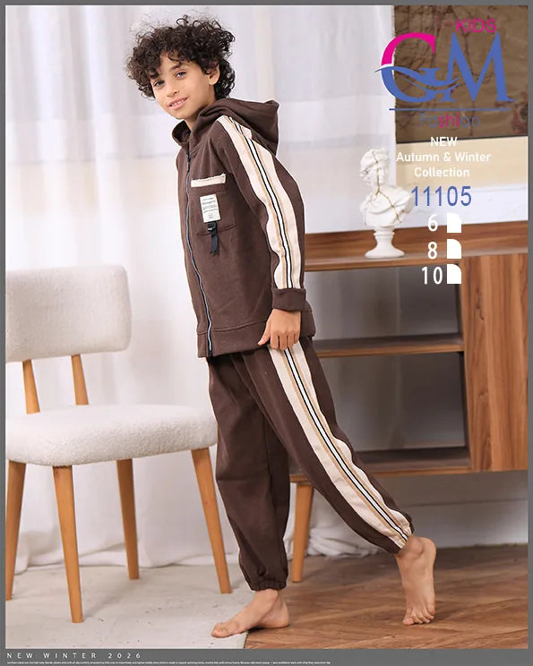 ترنج أولادي شتوي بغطاء رأس – موديل 11105 – GM Kids