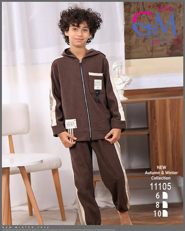 ترنج أولادي شتوي بغطاء رأس – موديل 11105 – GM Kids