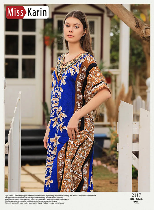 جلابية استقبال حريمي مشجرة بقصة شرقية – موديل 2117 من Miss Karin