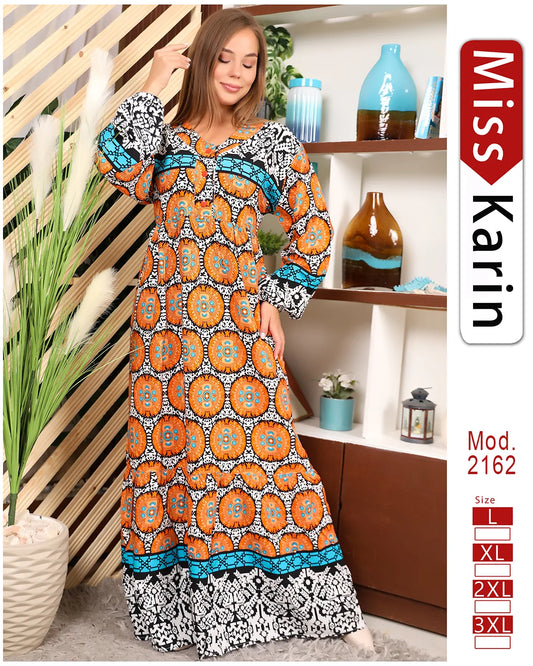 جلابية استقبال مشجرة برسمة تراثية – موديل 2162 من Miss Karin