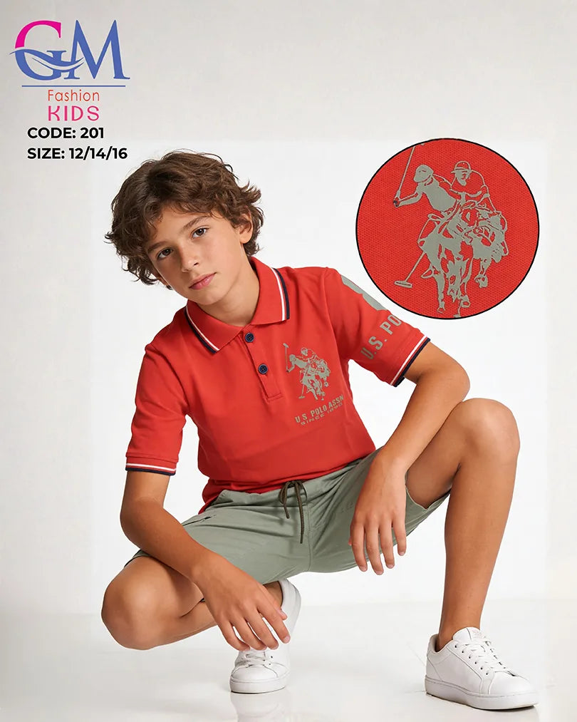 طقم أولادي بولو صيفي وشورت كارجو للأطفال – GM Fashion Kids موديل 201