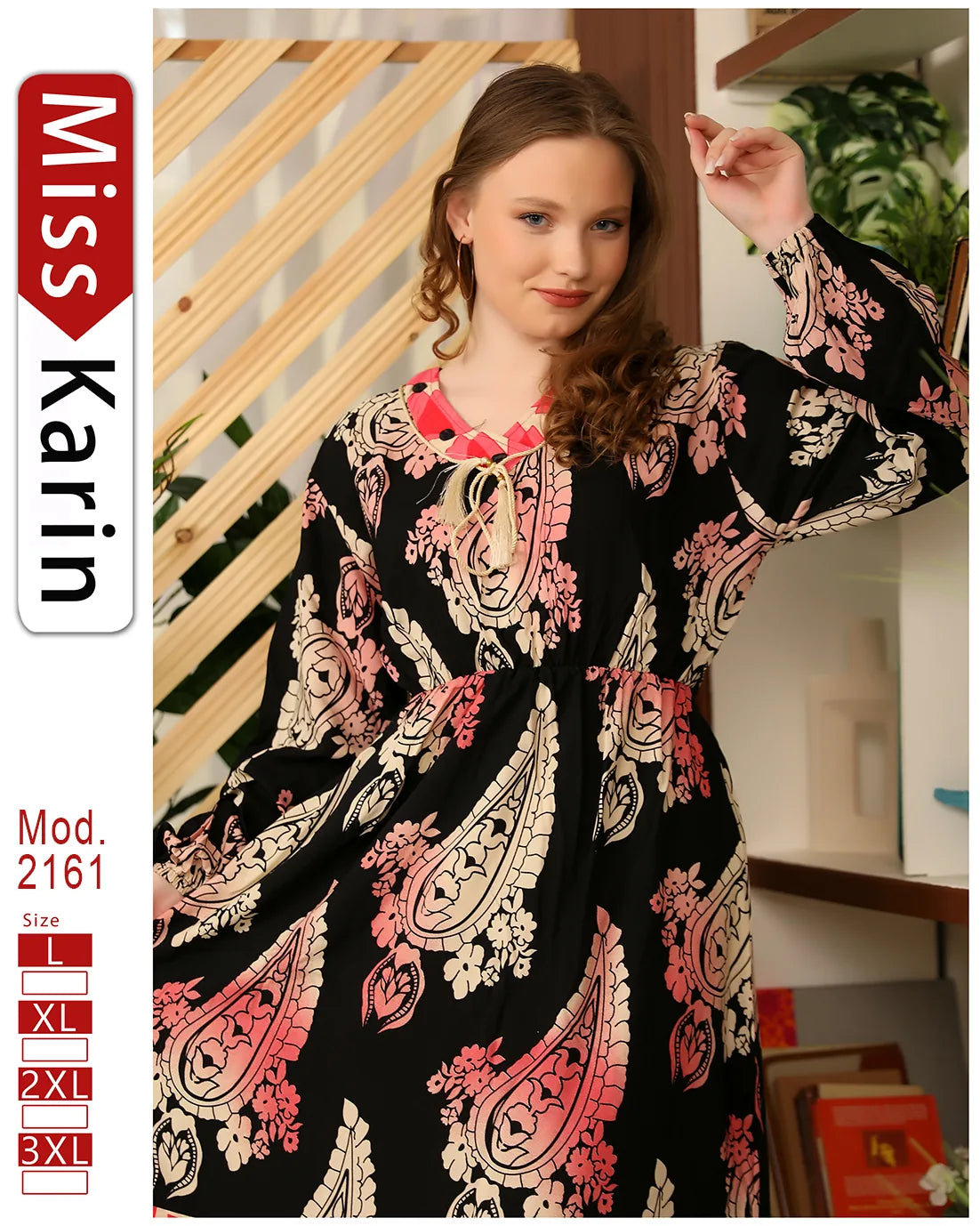 جلابية مطبوعة بطابعة فلاحي – موديل 2161 من ميس كارين