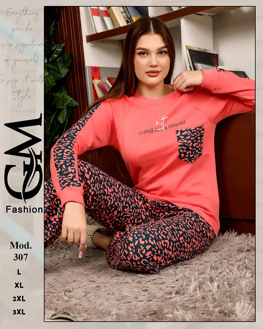 طقم بيتي حريمي ميلتون شتوي — موديل 307 من GM Fashion