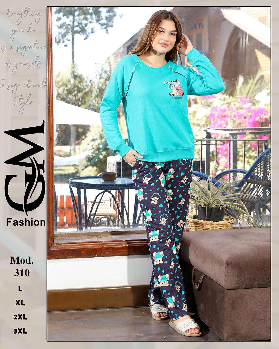 طقم هوم وير شتوي ميلتون ميكستر للسيدات بألوان مميزة – موديل 310 | GM Fashion