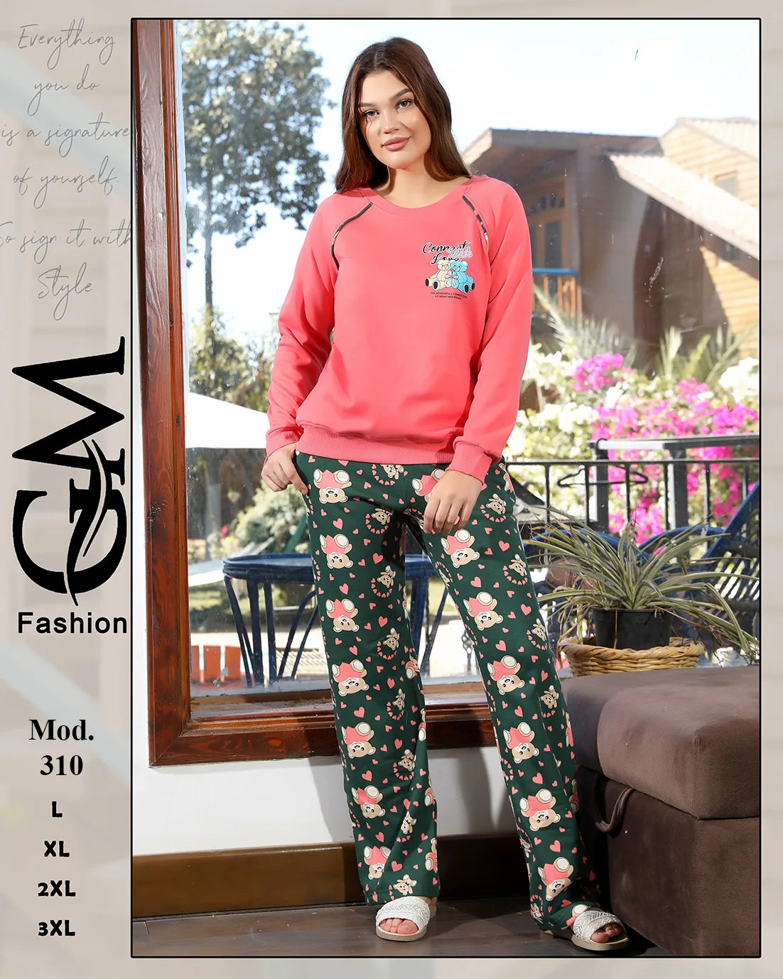 طقم هوم وير شتوي ميلتون ميكستر للسيدات بألوان مميزة – موديل 310 | GM Fashion