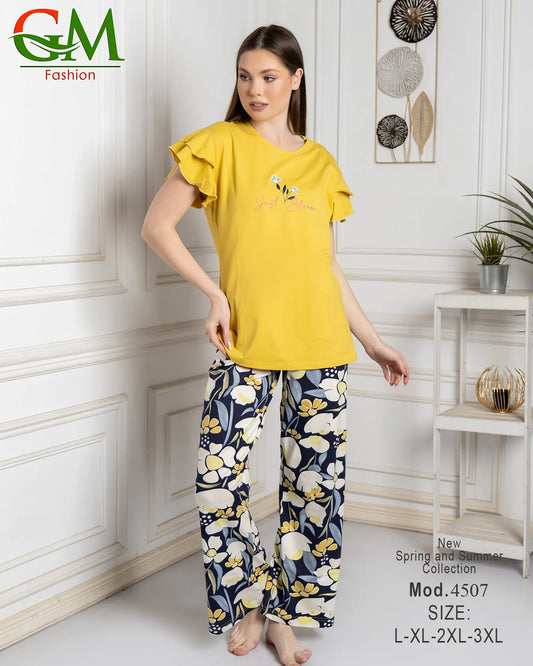 بيجامة حريمي صيفي ناعمة ومريحة | GM Fashion موديل 4507