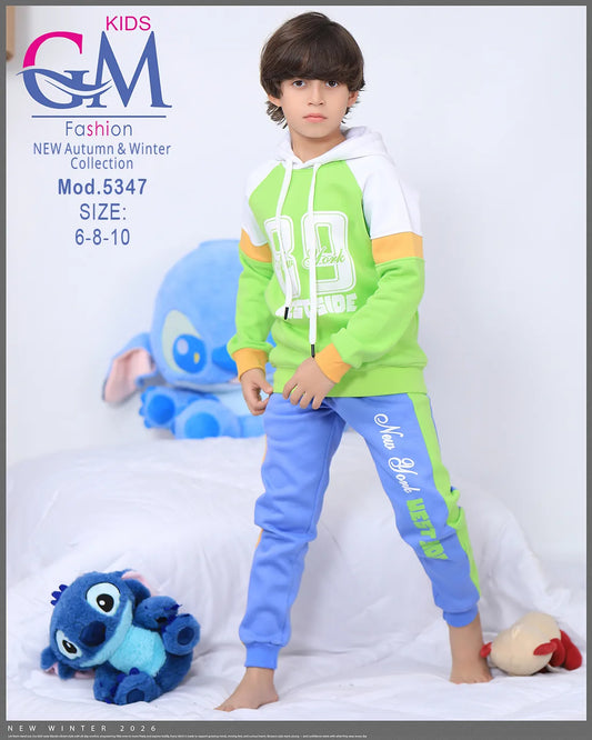 طقم بيجامة أطفال شتوي GM Kids | موديل 5347 بتطريز أنيق