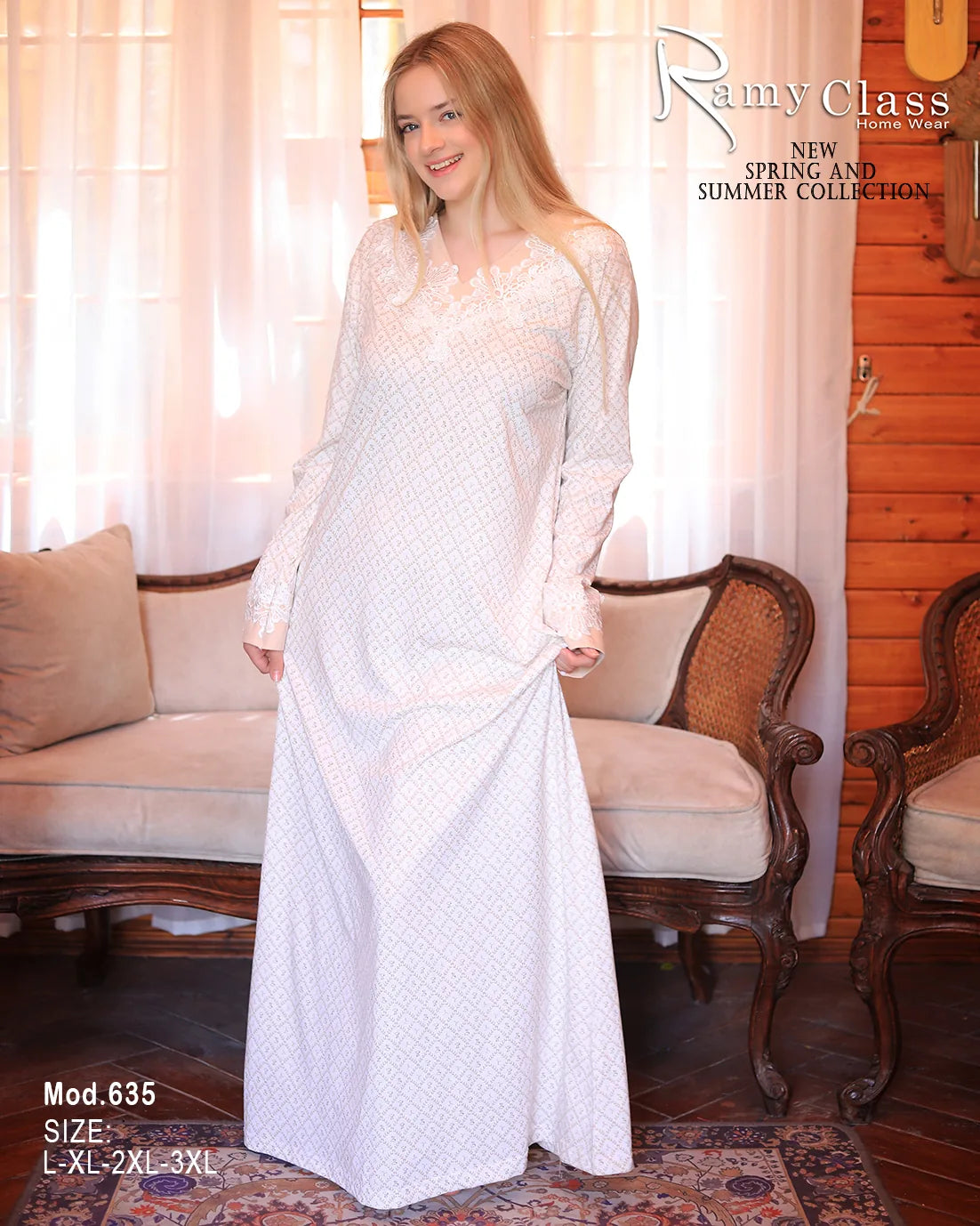 جلابية قطن صيفية مخططة ناعمة | Ramy Class موديل 635 (XL–3XL)