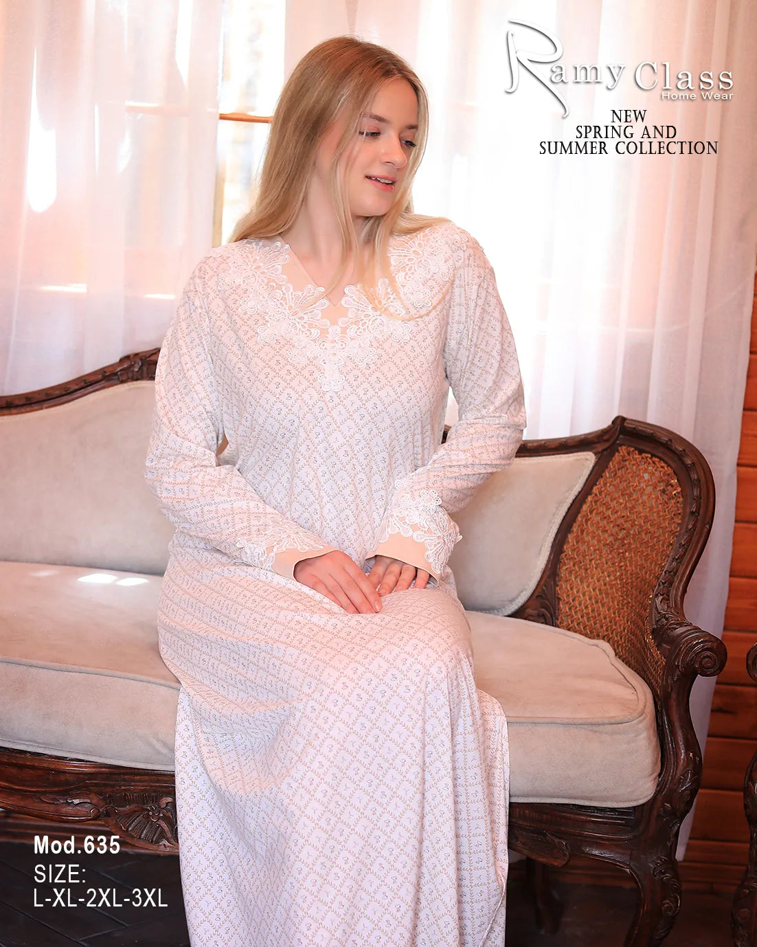 جلابية قطن صيفية مخططة ناعمة | Ramy Class موديل 635 (XL–3XL)