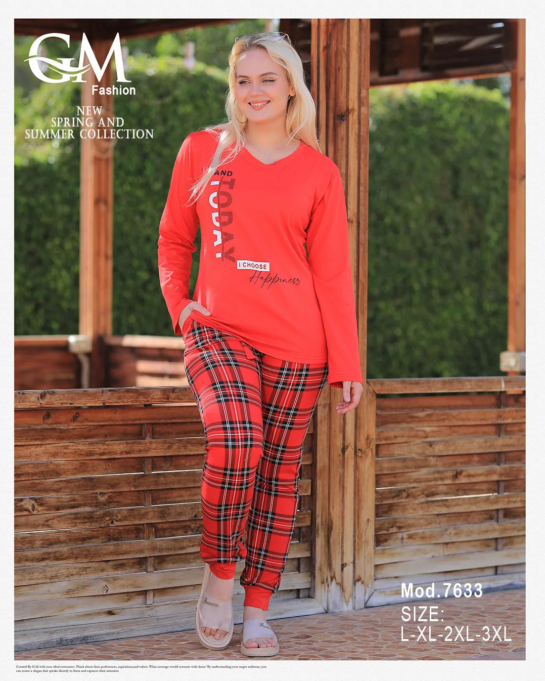 بيجامة قطن حريمي – موديل 7633 من GM Fashion الصيفية