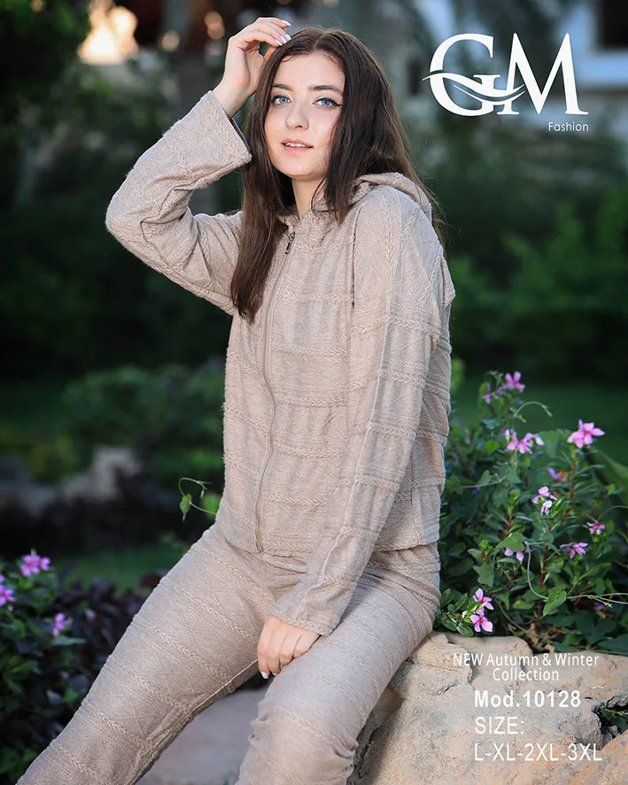 بيجامة شتوي حريمي ب كابيشون – موديل 10128 | GM Fashion