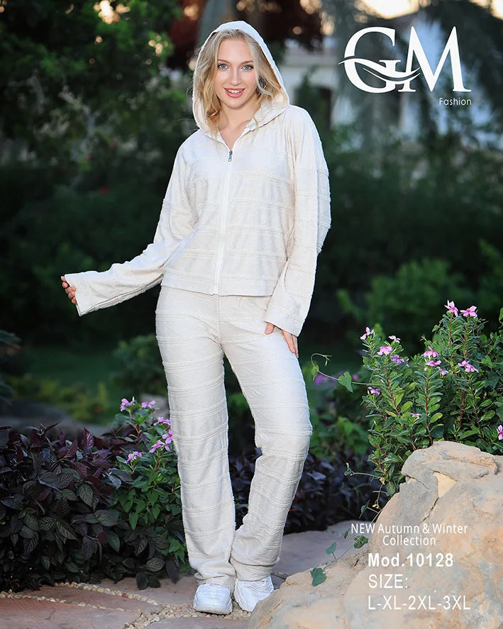 بيجامة شتوي حريمي ب كابيشون – موديل 10128 | GM Fashion