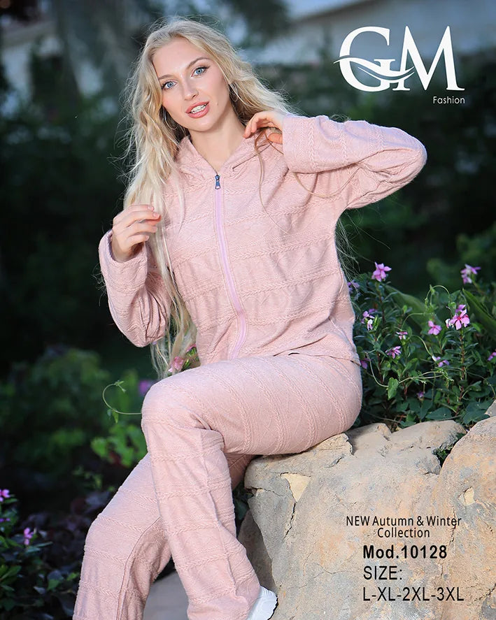 بيجامة شتوي حريمي ب كابيشون – موديل 10128 | GM Fashion
