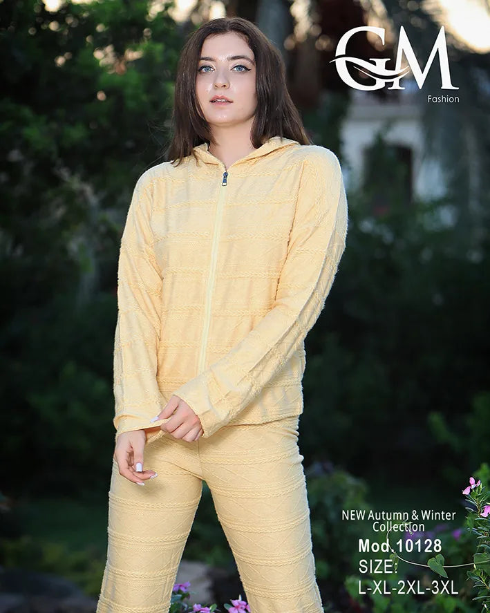 بيجامة شتوي حريمي ب كابيشون – موديل 10128 | GM Fashion