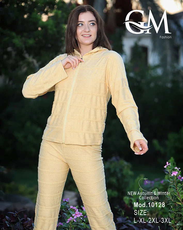 بيجامة شتوي حريمي ب كابيشون – موديل 10128 | GM Fashion