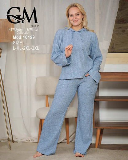 بيجامة شتوي حريمي بكابيشون – موديل 10129 | GM Fashion