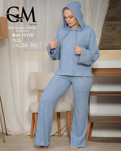 بيجامة شتوي حريمي بكابيشون – موديل 10129 | GM Fashion