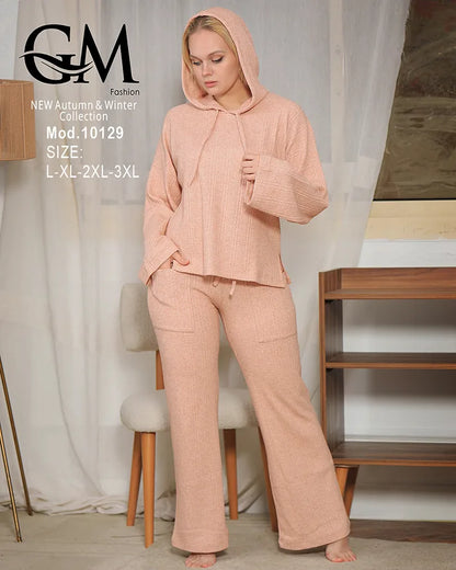 بيجامة شتوي حريمي بكابيشون – موديل 10129 | GM Fashion