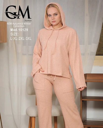 بيجامة شتوي حريمي بكابيشون – موديل 10129 | GM Fashion