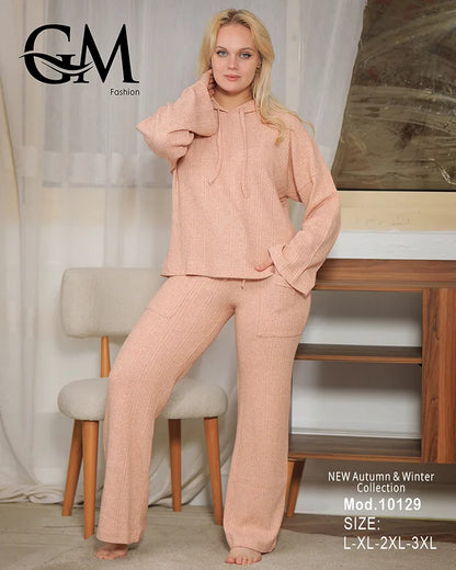 بيجامة شتوي حريمي بكابيشون – موديل 10129 | GM Fashion