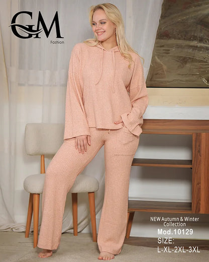 بيجامة شتوي حريمي بكابيشون – موديل 10129 | GM Fashion