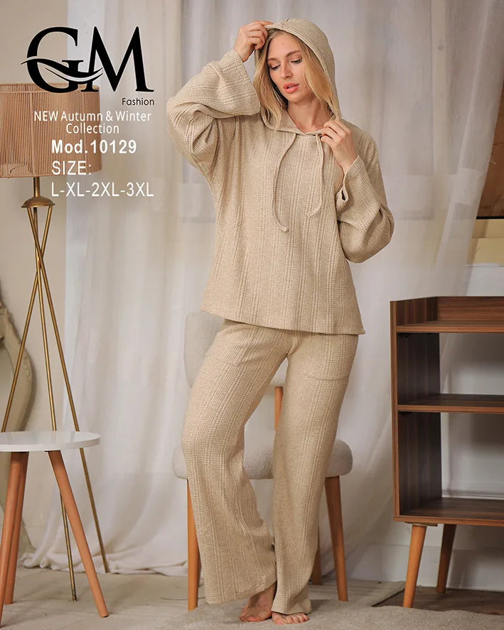 بيجامة شتوي حريمي بكابيشون – موديل 10129 | GM Fashion