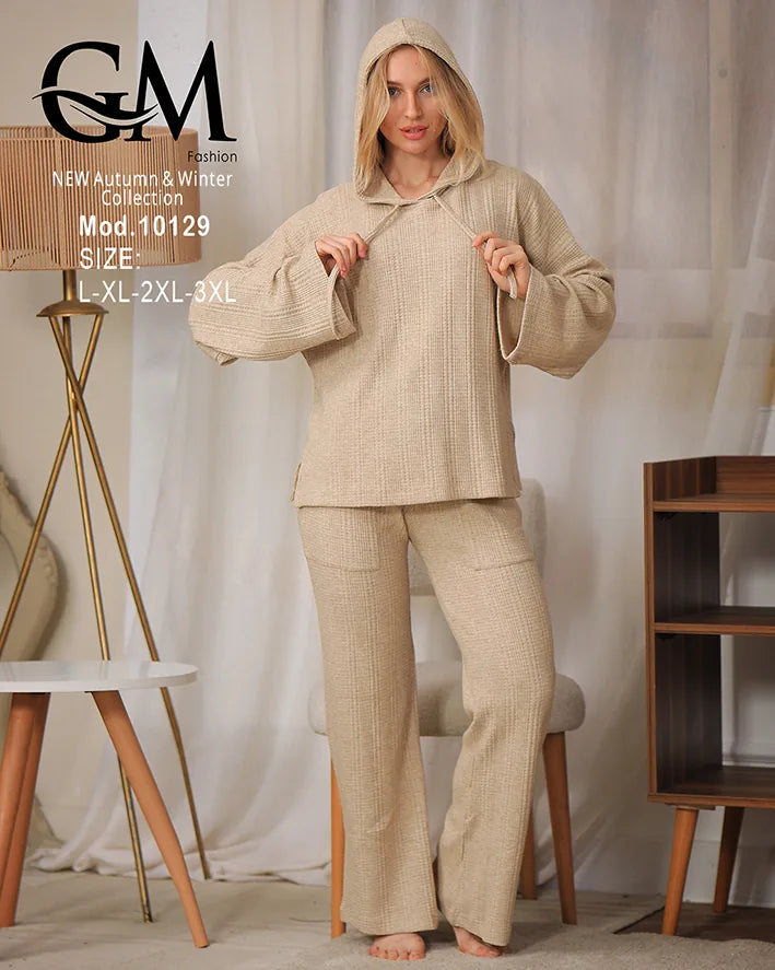 بيجامة شتوي حريمي بكابيشون – موديل 10129 | GM Fashion