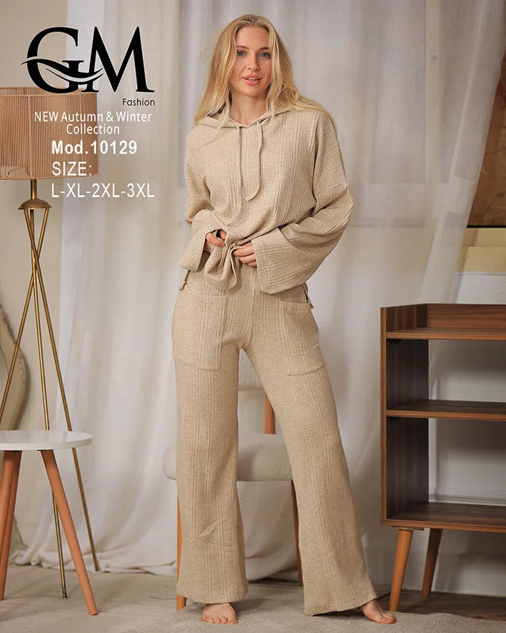 بيجامة شتوي حريمي بكابيشون – موديل 10129 | GM Fashion