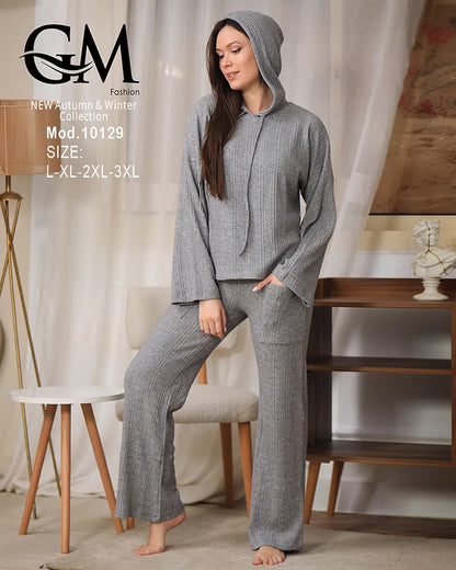 بيجامة شتوي حريمي بكابيشون – موديل 10129 | GM Fashion
