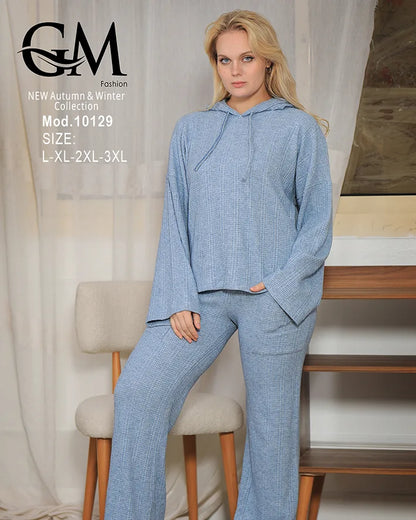 بيجامة شتوي حريمي بكابيشون – موديل 10129 | GM Fashion