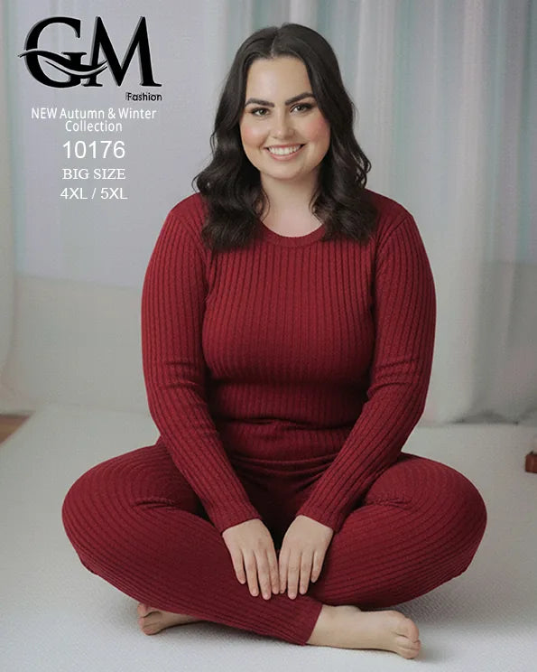 بيجامة دفاية حريمي مقاسات خاصة GM Fashion موديل 10176 | بيج سايز شتوي ضيق