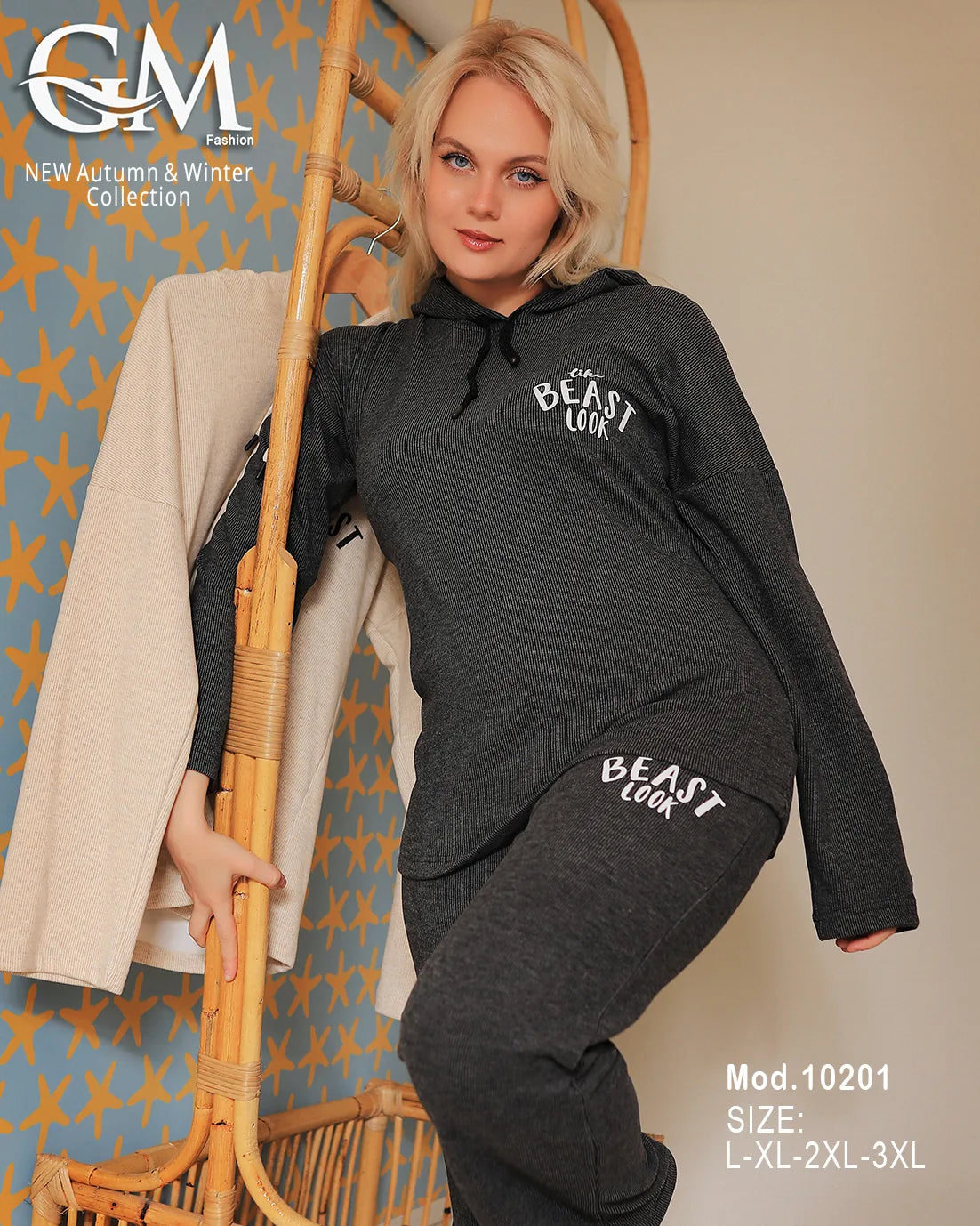 بيجامة شتوي قطن هودي بجيوب – موديل 10201 | GM Fashion