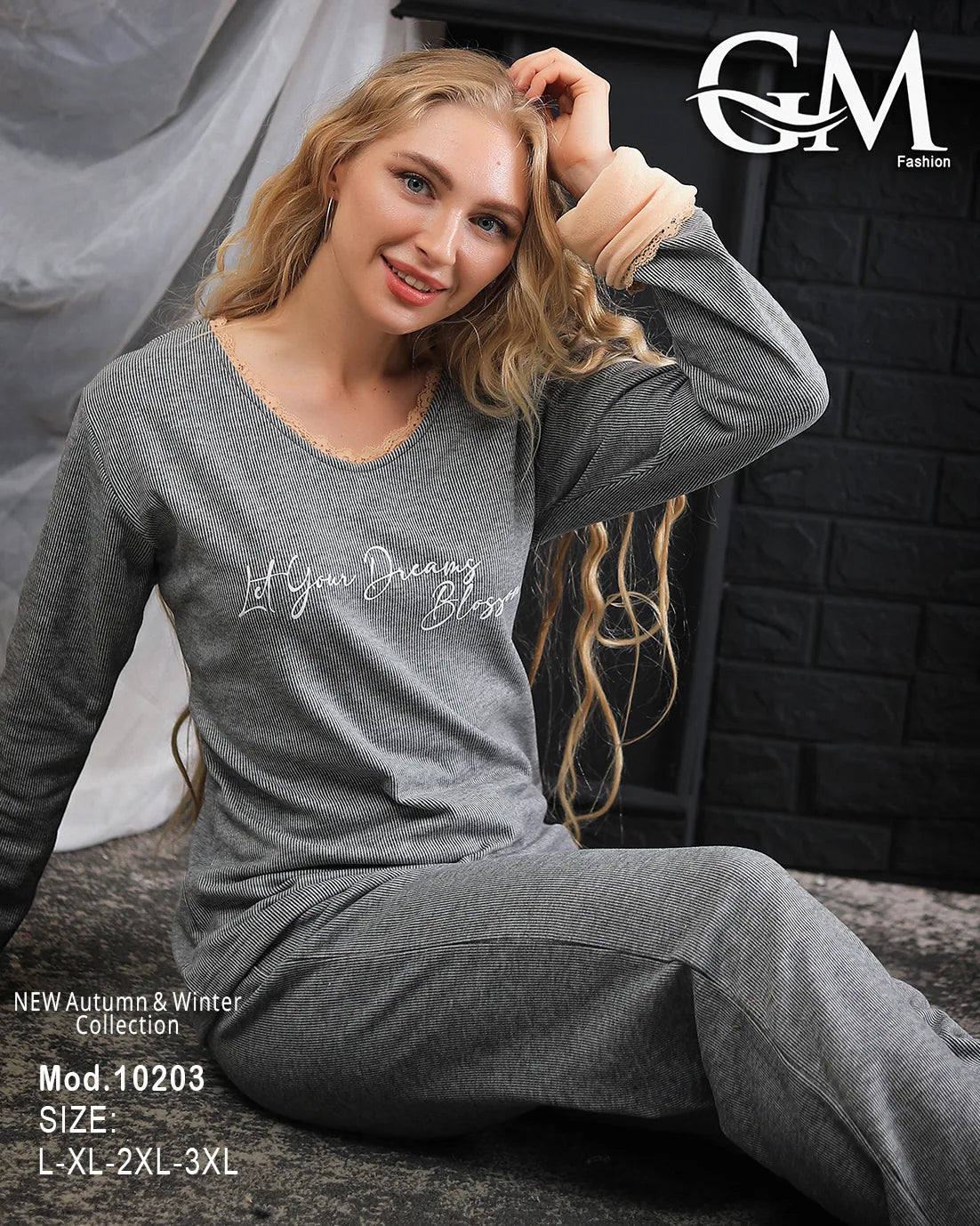بيجامة شتوي قطن حريمي – موديل 10203 | GM Fashion