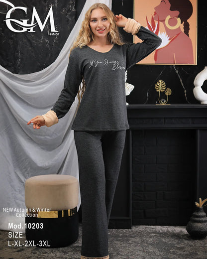 بيجامة شتوي قطن حريمي – موديل 10203 | GM Fashion