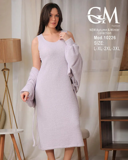 طقم شتوي صوف قطعتين ناعم – موديل 10226 من GM Fashion – مقاسات حتى 3XL