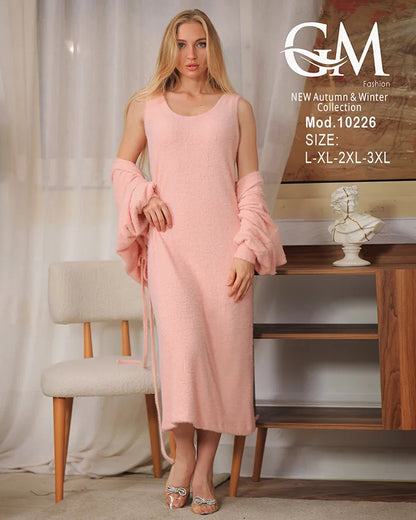طقم شتوي صوف قطعتين ناعم – موديل 10226 من GM Fashion – مقاسات حتى 3XL